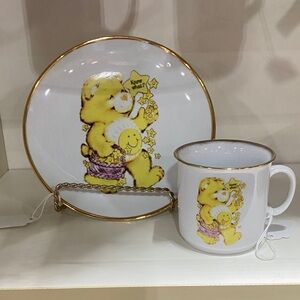 Vintage Care Bears Plate and Mug Set